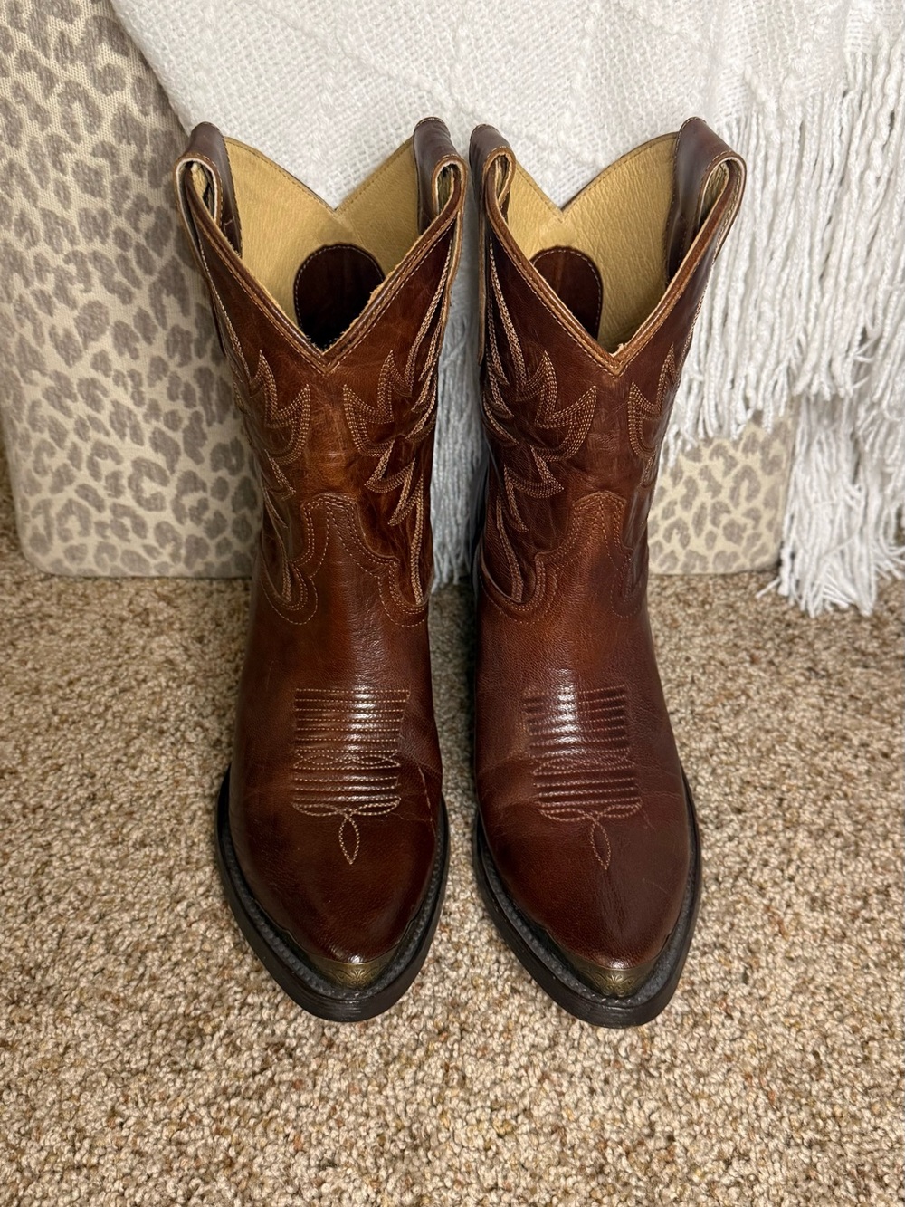 Idyllwind Brown and Beige Leather Cowboy Boots